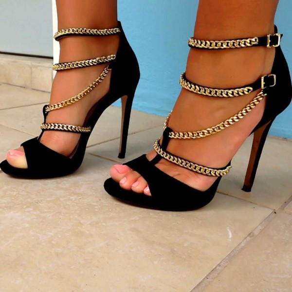 black shoes with chains