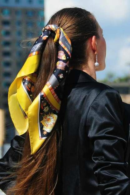 headscarf with ponytail