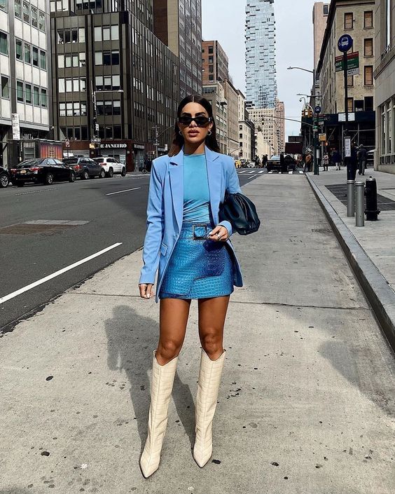 knee length white boots