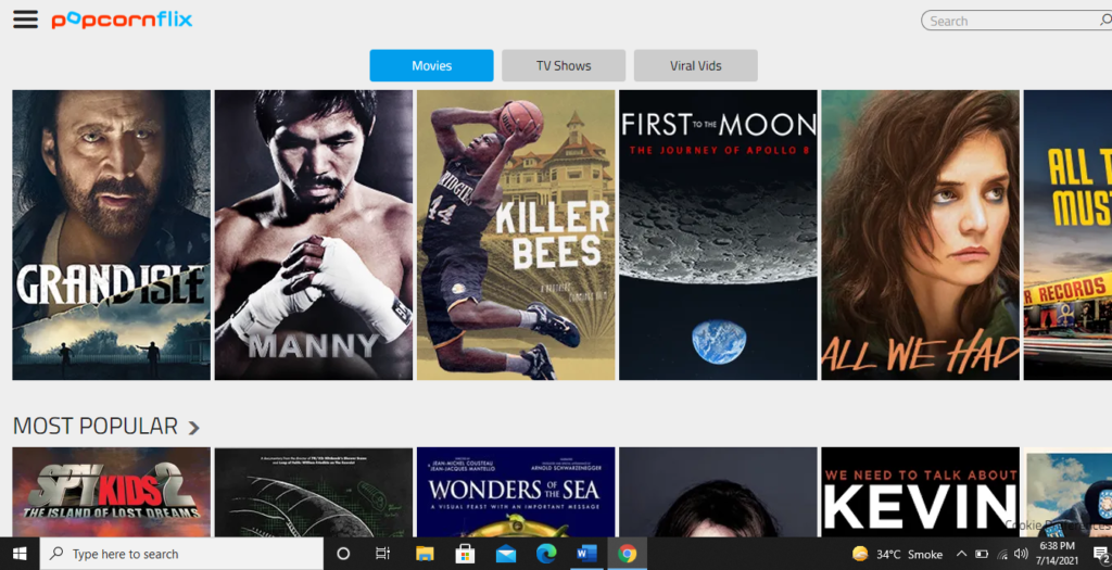 popcornflix free movie websites